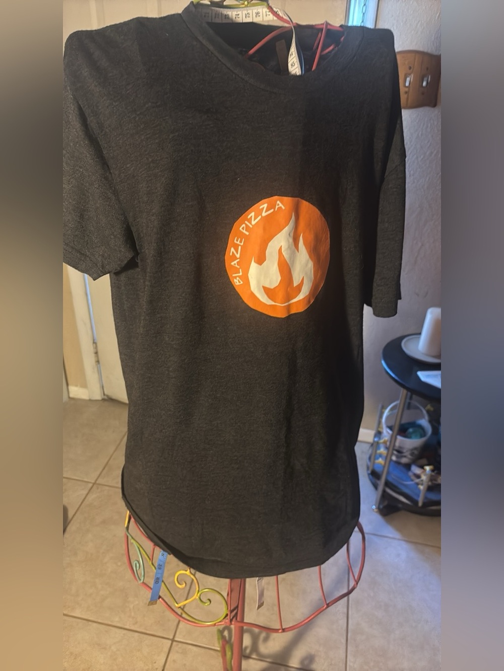 Aravon Black Short-Sleeve Tee with Orange Blaze pizza since its closing